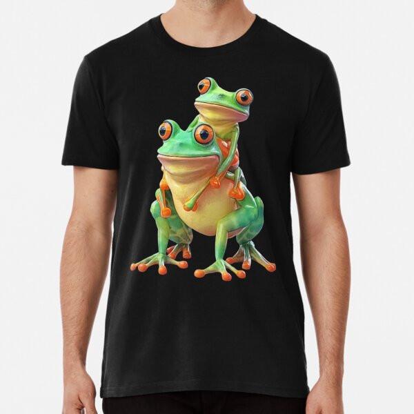 Funny Frog Carrying His Son On His Back , Fo S To 5XL Made In the AU/USA T-Shirt