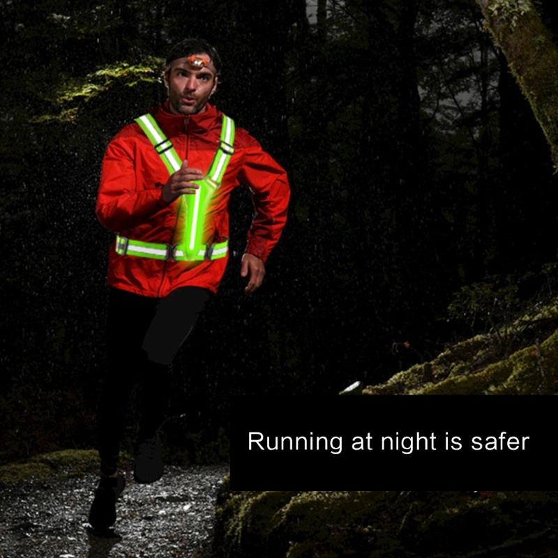 LED Reflective Vest Running Cycling Safety Vest for Outdoor Sports Activities
