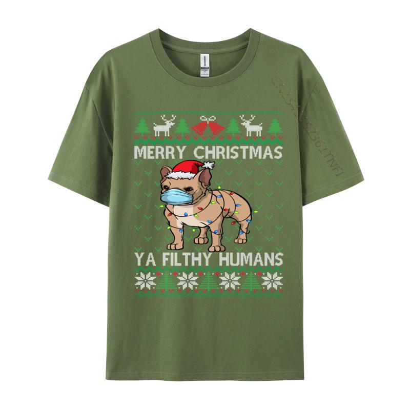 Merry Christmas Frenchie Dog Ugly Christmas French Bulldog TShirts High Quality Cotton TShirt Brand New Cool