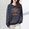 Simplicity Casual Autumn Winter Women O-Neck Letter Printing Korean Fashion Trend Versatile Loose Long Sleeve Sweatshirts Tops