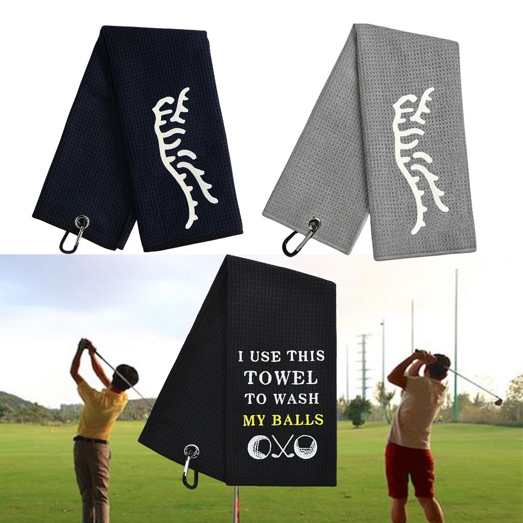 Microfiber Fabric Waffles Pattern Golf Towels Sports Fishing Golf Bag Towel Strong Water Absorption Towel for Men Women