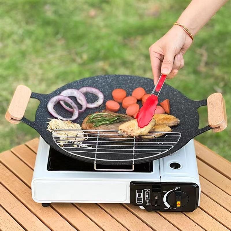 Outdoor Barbecue Net Steam Rack Stainless Steel Camping Barbecue Frying Pan Barbecue Meat Drain Anti Scorching Grill