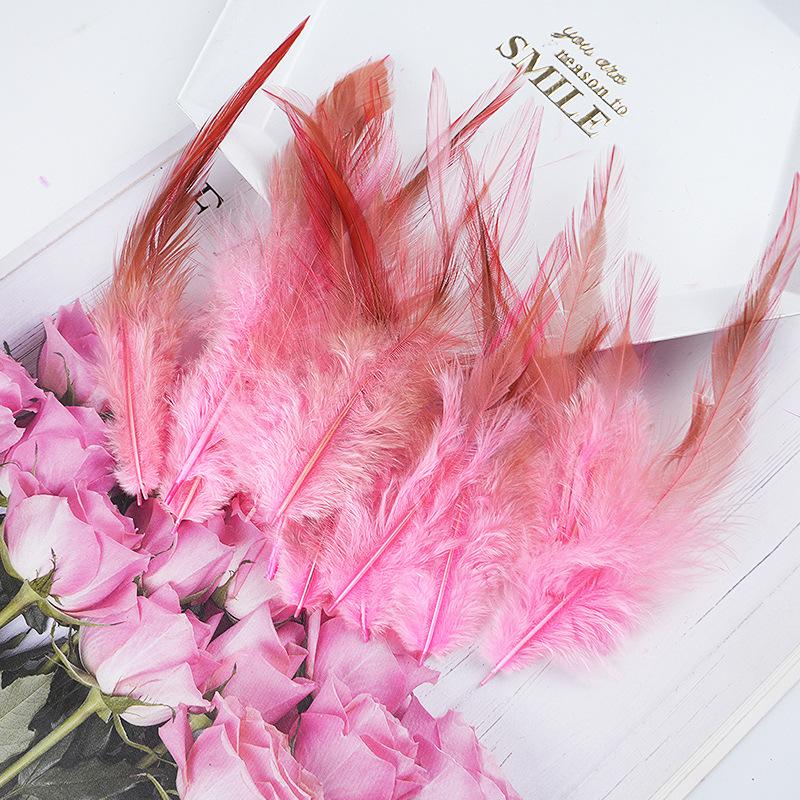 100Pcs Dyed Chicken Feather Feathers 10-15cm for DIY Crafts Handmade Jewelry Wedding Party Festival Costume Decorations