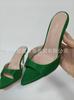 Pointed Women'S Shoes One-Word Stiletto Super High Heel Fashion Sexy Temperament Large Size Slippers