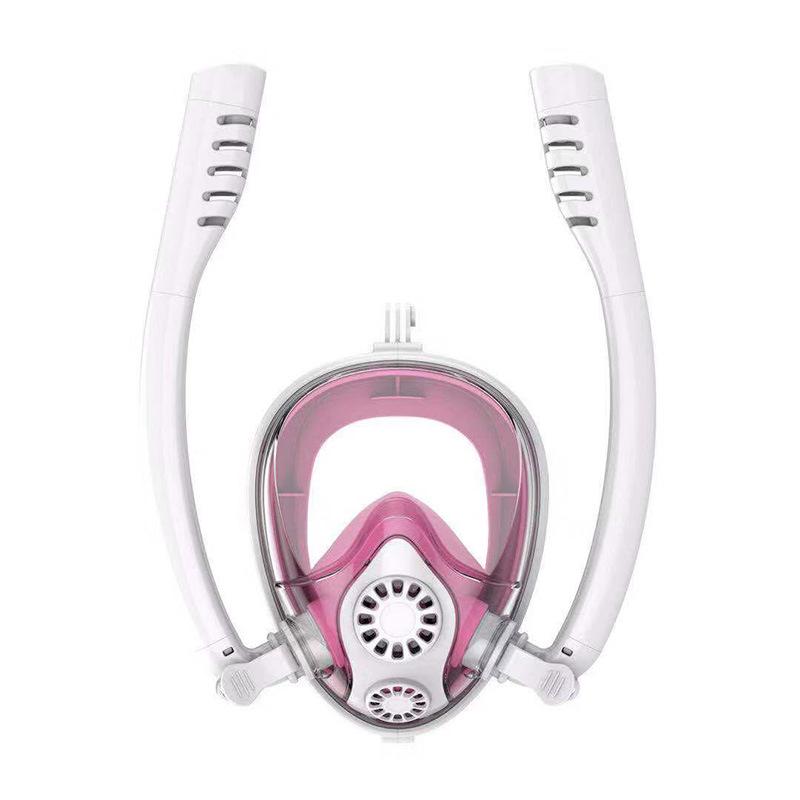 

Нова силіконова маска для снорклінгу на все обличчя з подвійною трубкою для дорослих Adult Large