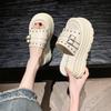 Women's Chunky Slippers 8CM Height Increasing Platform Sandals 2025Summer New Beach Slippers for Women Punk Style Casual Slipper