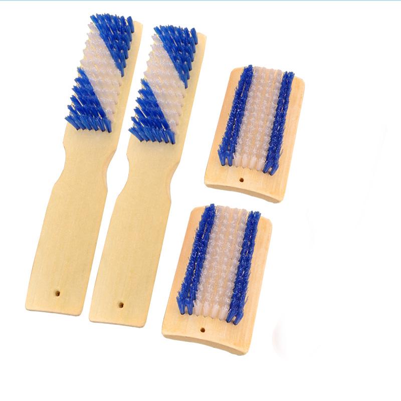 Bamboo Wooden Long-Handle Stiff Bristle Brush for Shoes and Household Cleaning