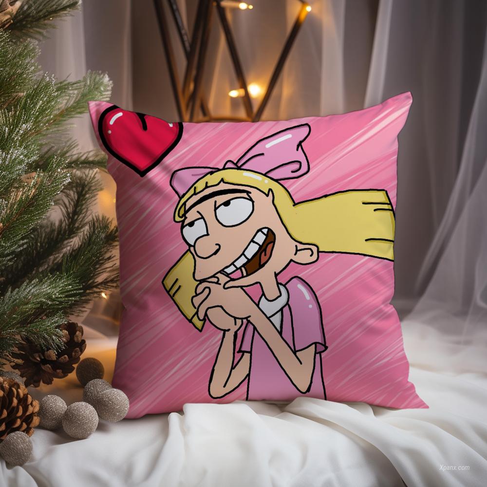 Anime H-Hey Arnold Cushion Cover Premium Comfort Reversible Pillow Cove -Two In One Design for Any Room & Car Interior