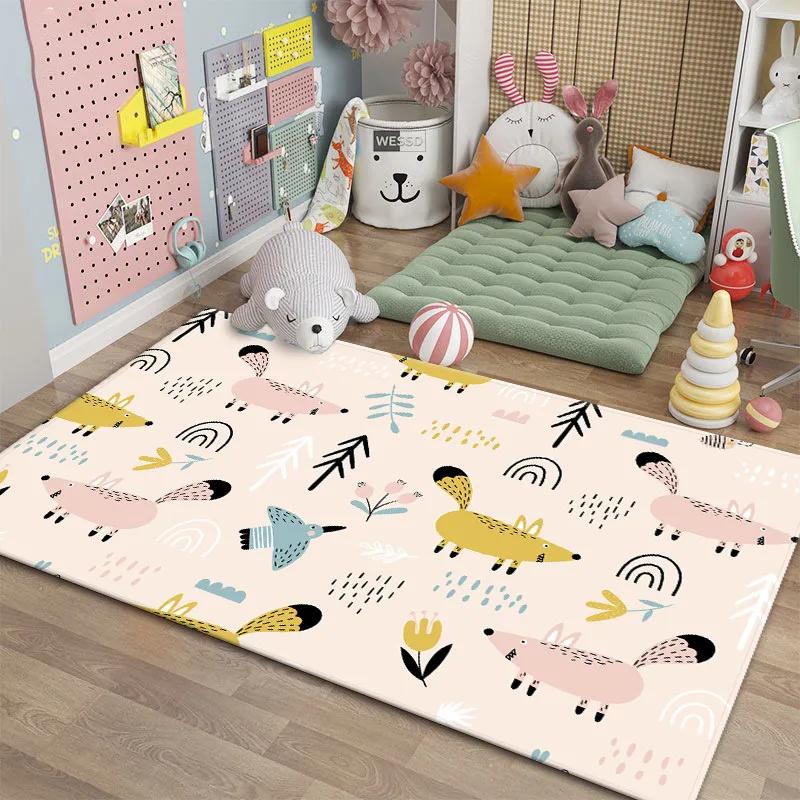 Cartoon Rugs for Bedroom Kids Cute Animal Carpet Modern Style Baby Mat Soft Children's Room Rug Non-slip Nordic Style Decoration