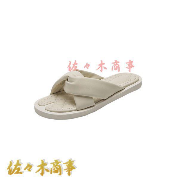 Women s Cross Strap Summer Slippers Flat Sandals Korean Style Plain Simple Lightweight Stylish Easy to Wear Anti-Slip Odor Resistant Beautiful