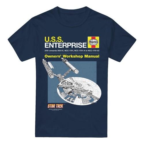 STAR TREK Mens Enterprise Manual T-Shirt