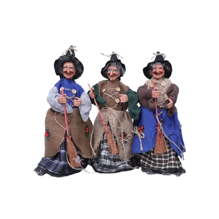 Witch Figurines Ornament with Sound Handmade Witch Decoration With Glowing LED Eye for Horror Themed Event Supplies