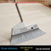 Dual-Use Broom: Sweeping & Mopping with Clip, Dense Bristles, Stainless Steel Handle for Wet & Dry Cleaning
