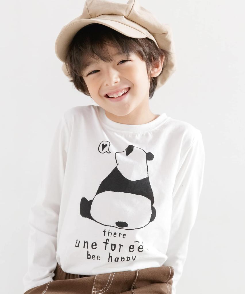 Bee Print Size Panda X White T-Shirt, Girls, Boys, Kids, Spring, Autumn, Winter, Taa05043, 140cm, 36. Style