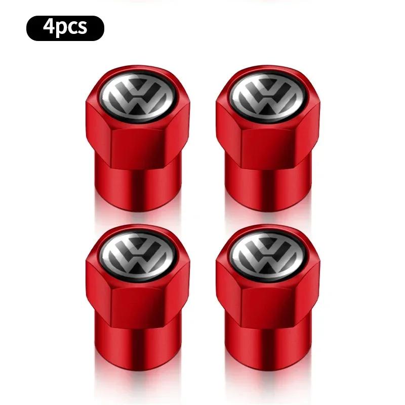 

2026 Hot For Volkswagen VW 4Pcs Metal Car Wheel Tire Air Valve Caps Stem Covers For Volkswagen VW Golf Polo Tiguan Passat B6 Jet