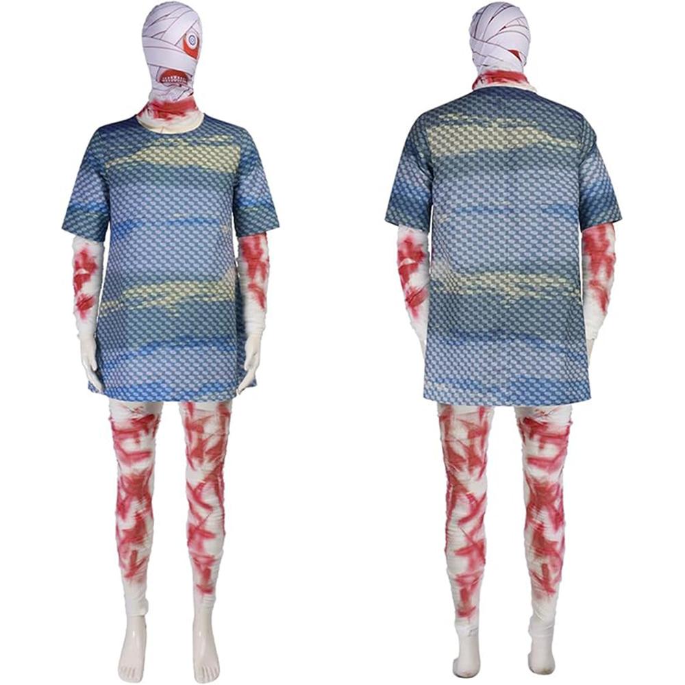 Cory Cosplay Costume Horror Bandage Look with Mask Creepy Halloween Outfit for Men