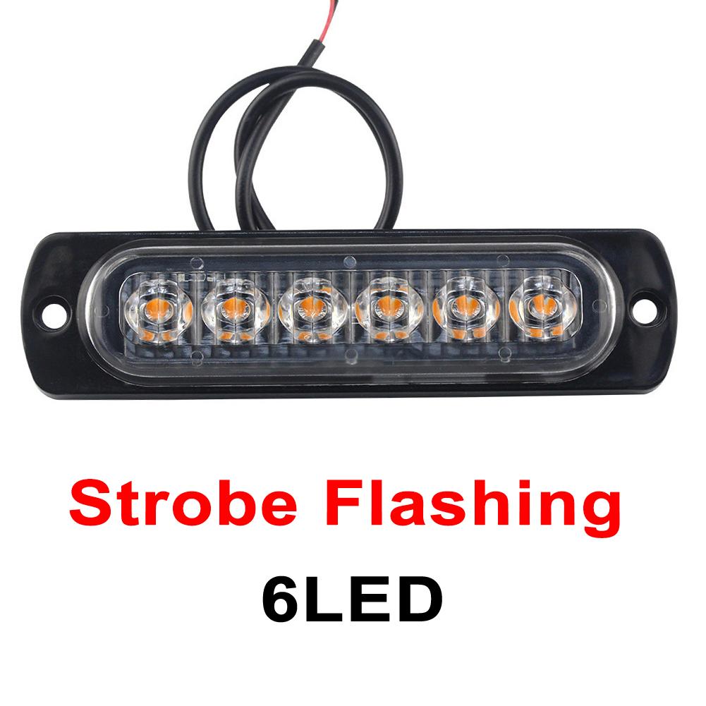 1pcs Led Strobe Warning Light Cheap Strobe Grille Flashing Lightbar Truck Car Beacon Lamp Amber Traffic Light 12V 24V Car Light