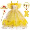 Belle Princess Cosplay Halloween Kids Belle Princess One Event Stage Disguise Birthday Luxury Accessories [Mprocen] Dress, Children's Costume,