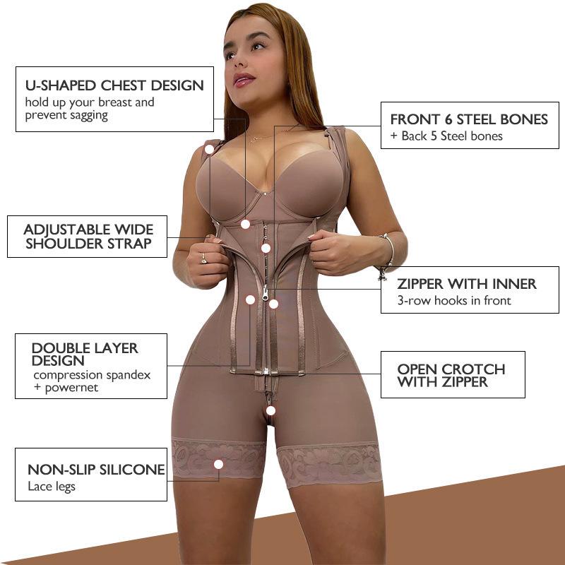 Plus Size High Waist Tummy Control Body Shaper with Wide Straps