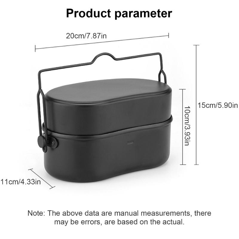 Portables Camping Lunch Box Large Capacity Double Training Reusable Lunch Box for Hot and Cold Food