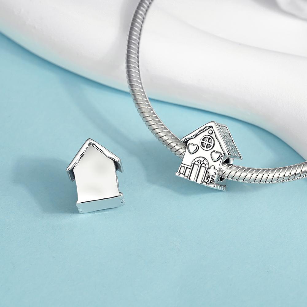 Ahthen copper Bead Charms House Dangle Charm fit Snake Chain Bracelets Necklaces for Women Jewellery Making High Quality