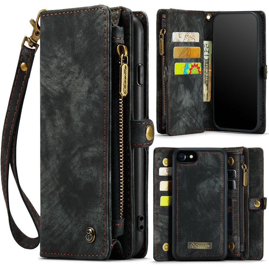 New PU Leather Phone Case Multifunctional Card Slot Wallet Cover Shockproof Protective Case for iPhone 16 17 Samsung Galaxy S24