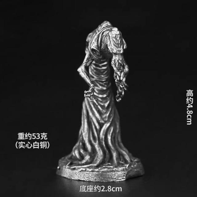 White Copper Illithid Soldier Miniature Tabletop Wargame RPG Battle Model Chess Piece Collection Decor Car Interior Decor
