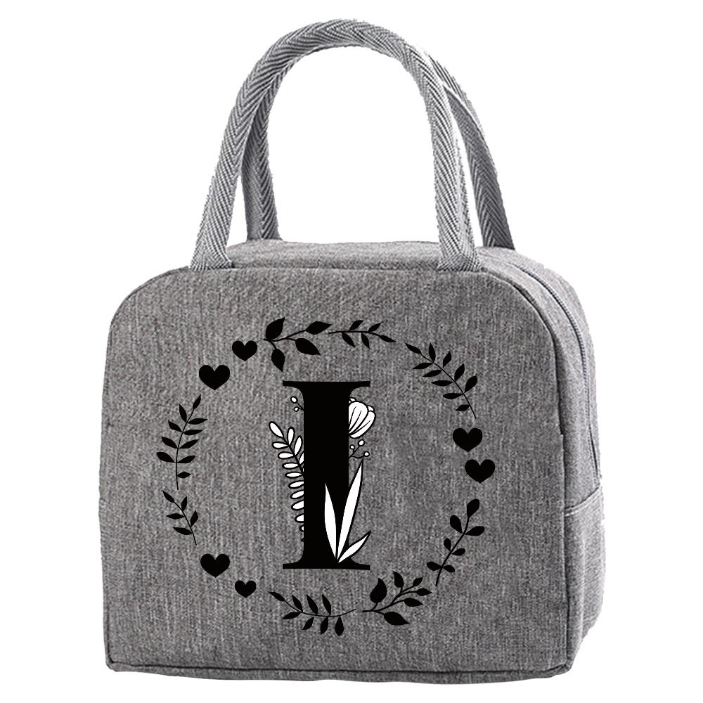 Travel Portable Food Thermal Insulated Children Picnic Waterproof Oxford Zipper Breakfast Thermal Bag Garland Letter Pattern Bag