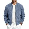 Men Faux Suede Bomber Jacket Zip‑Up Baseball Collar Casual Long Sleeve Outerwear Lightweight Fall Pilot Coat