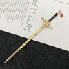Ruby Pendant Vintage Hair Stick Headband, Vintage Style Headwear, Hanfu Paired with Exquisite Hairpin Accessories.