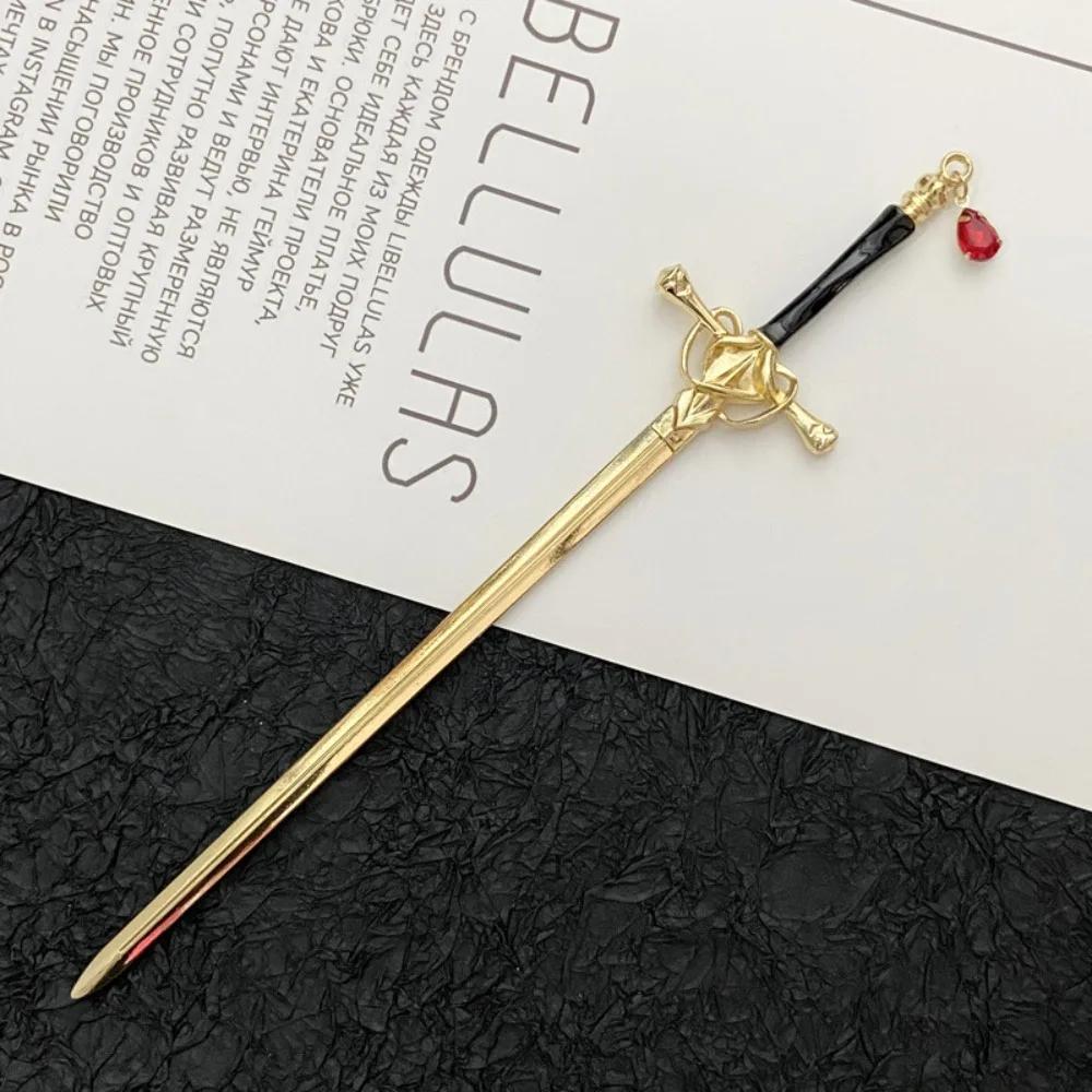 Ruby Pendant Vintage Hair Stick Headband, Vintage Style Headwear, Hanfu Paired with Exquisite Hairpin Accessories.