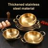 Stainless Steel Dry Pot Instant Noodle Lamian Noodles Pot Seafood Golden Noodle Pot Small Soup Pot Instant Noodles Two Ear Pot