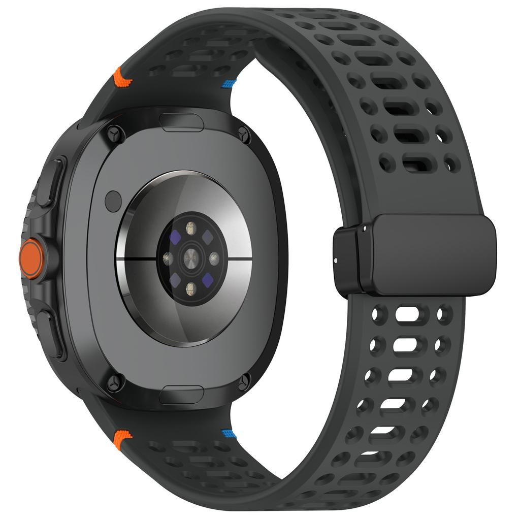 Silicone Watch Band for Samsung Galaxy Watch8 44mm/40mm/Watch8 Classic 46mm Hollow Breathable Magnetic Buckle Strap