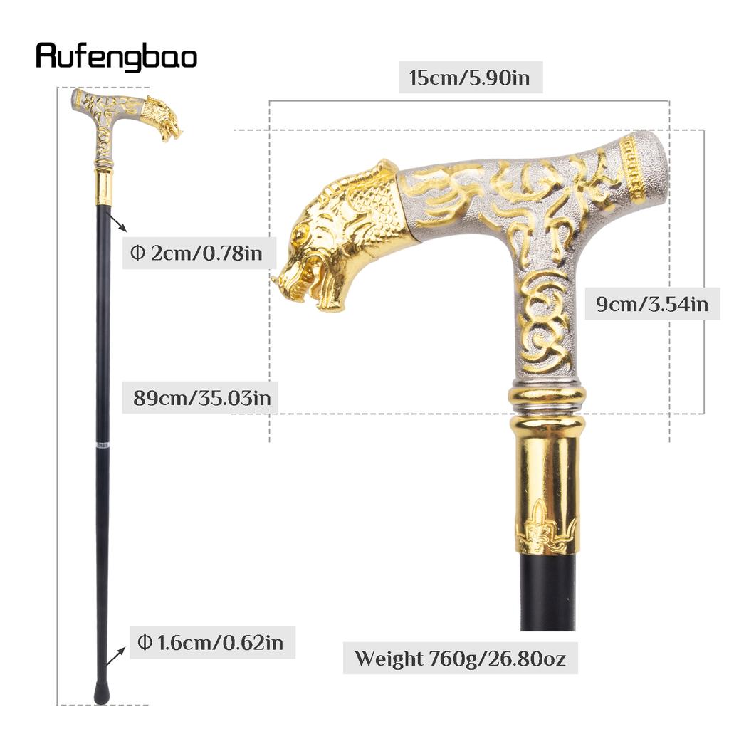 Golden White Dragon Handle Pattern Walking Stick Party Fashion Elegant Walking Stick Decorative Cospaly Cane Knob Crosier 89cm