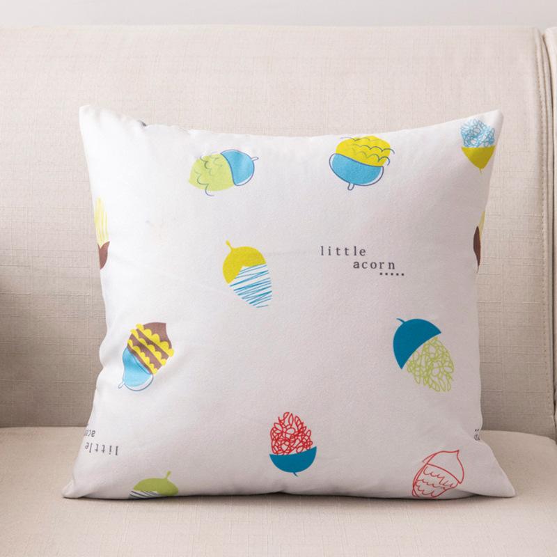 45x45cm Nordic Ins Cartoon Printing Square Pillowcase Living Room Sofa Office Seat Cushion Cover Home Decoration