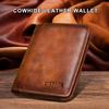 Genuine Leather Rfid Wallets for Men Vintage Thin Short Multi Function ID Credit Card Holder Money Bag Gift for Him