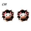 Axolotl Wall Decals 3D Sticker, Realistic Hole Cute Animal Self Adhesive Modern Home Interior Decor Waterproof PVC Decal for Living Room Bedroom