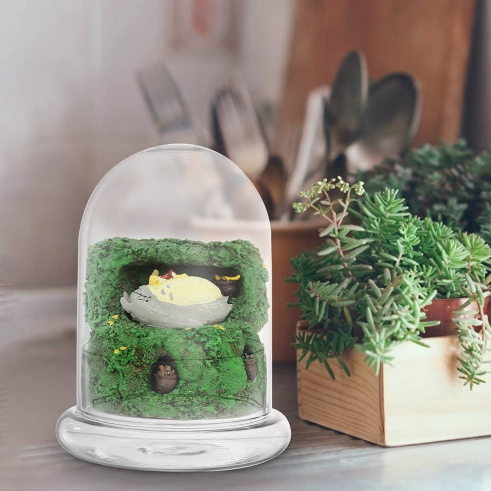 DOITOOL Glass Cloche Dome Bell Jar with Airhole and Base: 2 PCS Glass Terrarium Planter Container Decorative Clear Terrarium Planter for Plants,