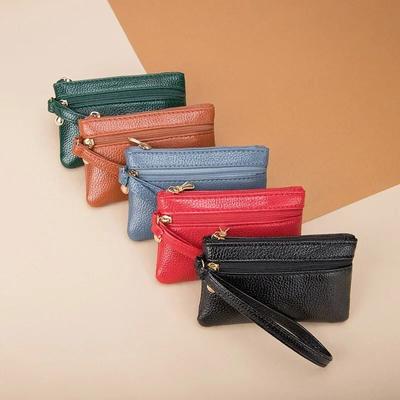 Double Zipper Coin Purse with Large Capacity Women Coin Bank Credit Card ID Card Holder Pockets Zipper Earphone Storage Wallet
