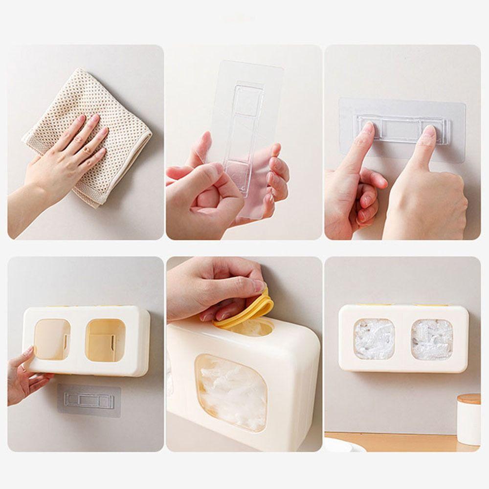 Punch-Free Cling Film Storage Box Wall-mounted Wrap Bag Holder Box for Home