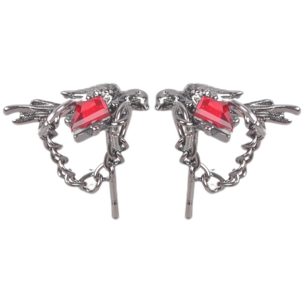Gothic Raven Stud Earrings Dark Style Alloy Hypoallergenic Ear Studs Jewelry for Anime Fans and Young Trendsetters