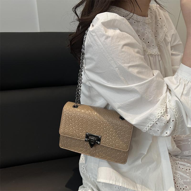 Chain Small Square Bag Street Trend Fashion Personality Single Shoulder Underarm Crossbody Women's Bag Summer New Casual Simple Bag