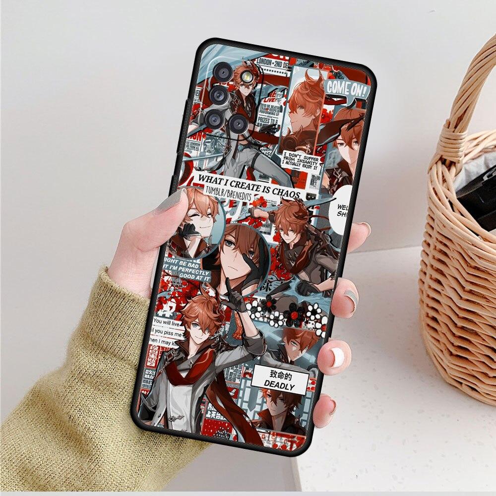 Luxusní Genshin Impact Anime pro Samsung Galaxy A51 A71 A52 A32 4G A41 A12 A02s A72 A21s A31 A23 A73 A03s A33 A52s Phone Funda