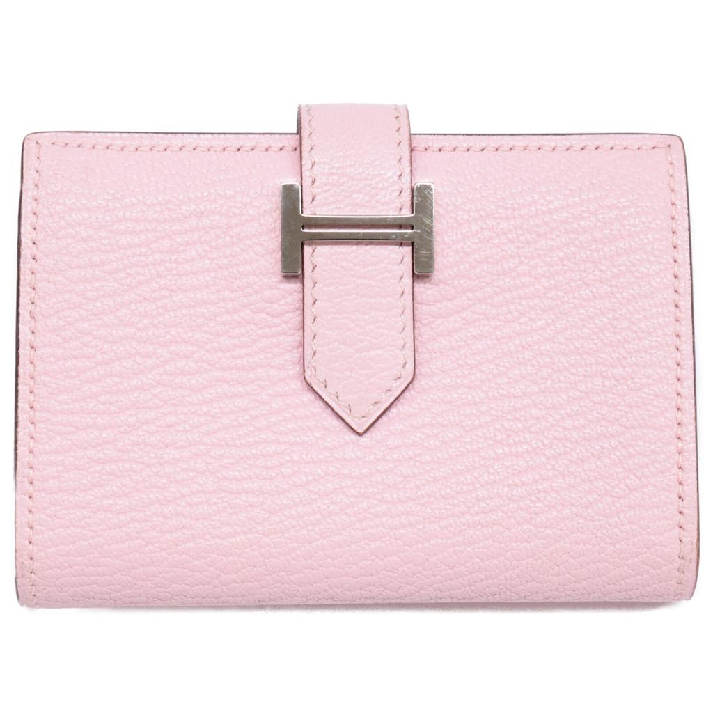 Hermes Excellent Condition X Stamped Chevre Bearn Card Case Rose Sakura / SV HardwareUsed