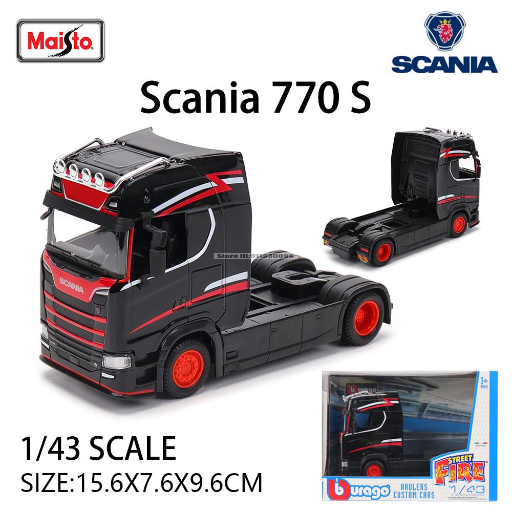 

Bburago 1:43 lveco S-Way Scania 770 S before transportation Car Model Collection Level static die cast car collectible gift toy