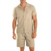 Men S Casual Breathable Mesh Drawstring Shorts Set Short Sleeve Top