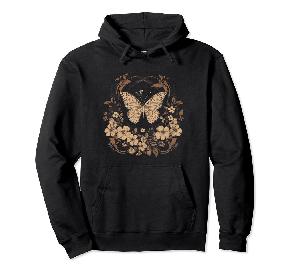 Vintage Kotajecore Butterfly Moss with Flowers Hoodie