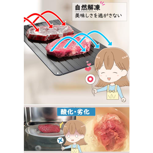 Hiino Kano Thawing Plate/Cutting Board, Authentic, Rapid Thawing, Dishwasher Safe, Non-Slip, Energy-Saving, Eco-Friendly, Uniform Thawing, Preserves F