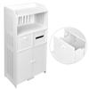 Bathroom Floor Storage Cabinet with Double Door Toilet Paper Storage Container Bathroom Organizer Furniture