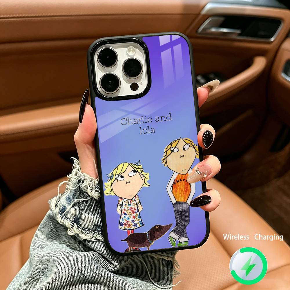 Animation Charlie and Lola For IPhone17 16 15 14 13 12 11 Plus Pro Max Plus Wireless Charger Phone Case
